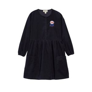 Open Edit Corduroy Henley Girls Dress Navy - Kind Award Patch